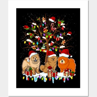 Chow Chow Christmas Tree Santa Posters and Art